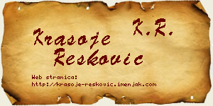 Krasoje Resković vizit kartica